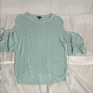 Express Off-the-Shoulder Light Blue Sweater